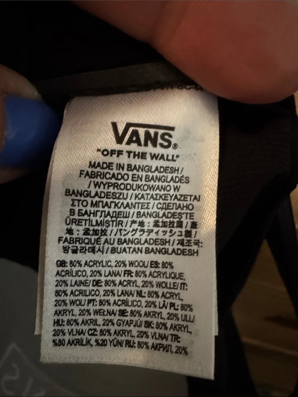 Vans Black Snapback Hat with White Box Logo-Youth Size